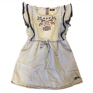 Kensie Embroidered Denim Dress